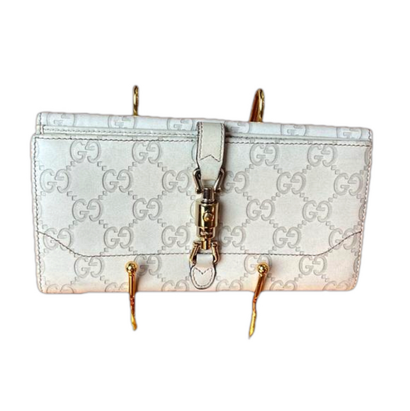 💯Authentic Gucci Gold folded Jackie GG Long Wallet - Picture 1 of 4
